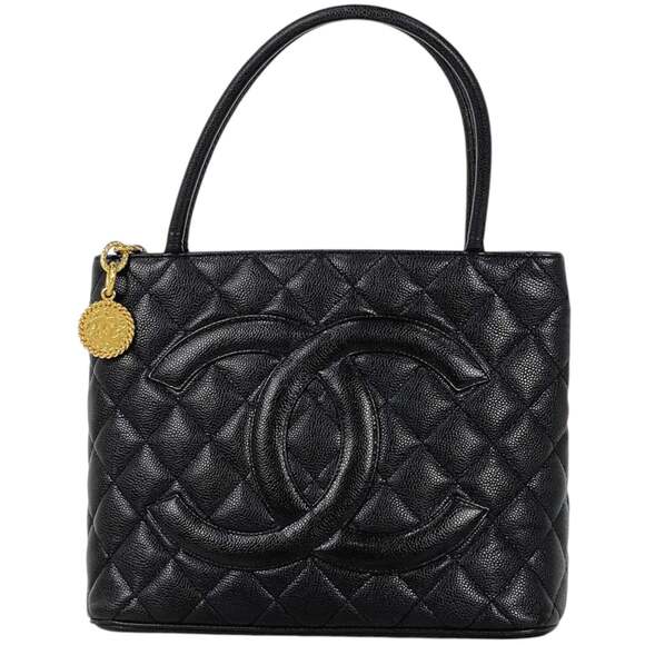 CHANEL Handbags - CHANEL Reissue Tote Handbag with Coco Mark, Caviar Skin, Black, A01804, Women's